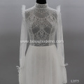 Lace Appliqued Long Sleeve princess wedding dress bridal gowns